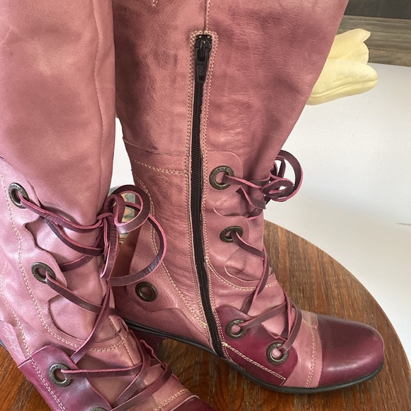 SOLD on EB. Eject Made in Portugal High Rose Pink Boots Genuine Leather - Picture 5 of 10